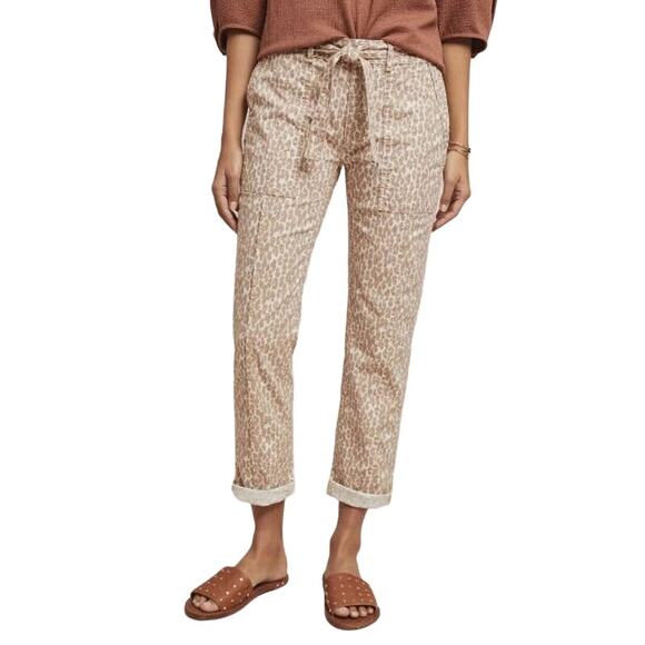 ANTHROPOLOGIE $98 The‎ Wanderer Belted Utility Pant in Leopard Print Size 28 - Picture 1 of 6